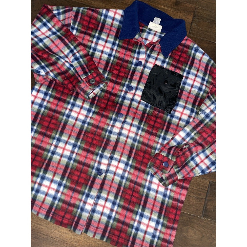 North Crest‎ Women's Red Plaid Cozy Fleece Shacket Shirt Jacket Size XL (18)